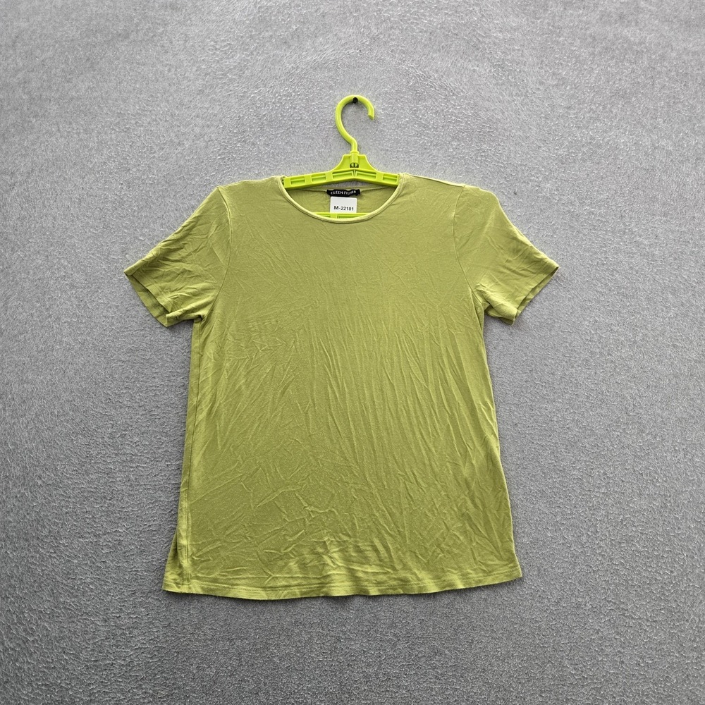 Eileen Fisher Women Shirt XS Green Crew Neck Pullover